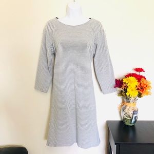 Gray and white striped dress